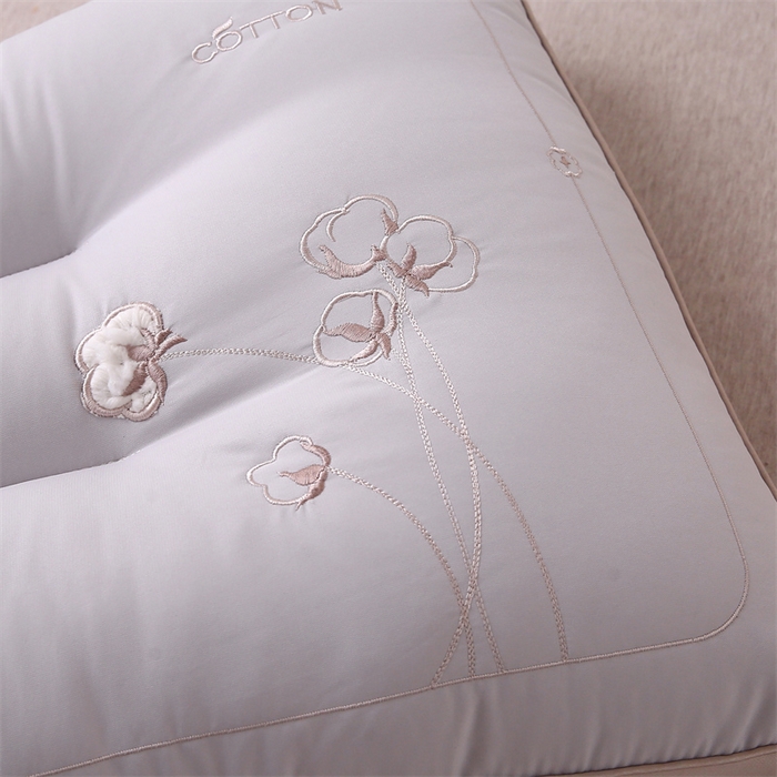 91家纺网 家纺一手货源 找家纺 天意美枕芯 2025新款一朵棉枕枕头枕芯 浅灰