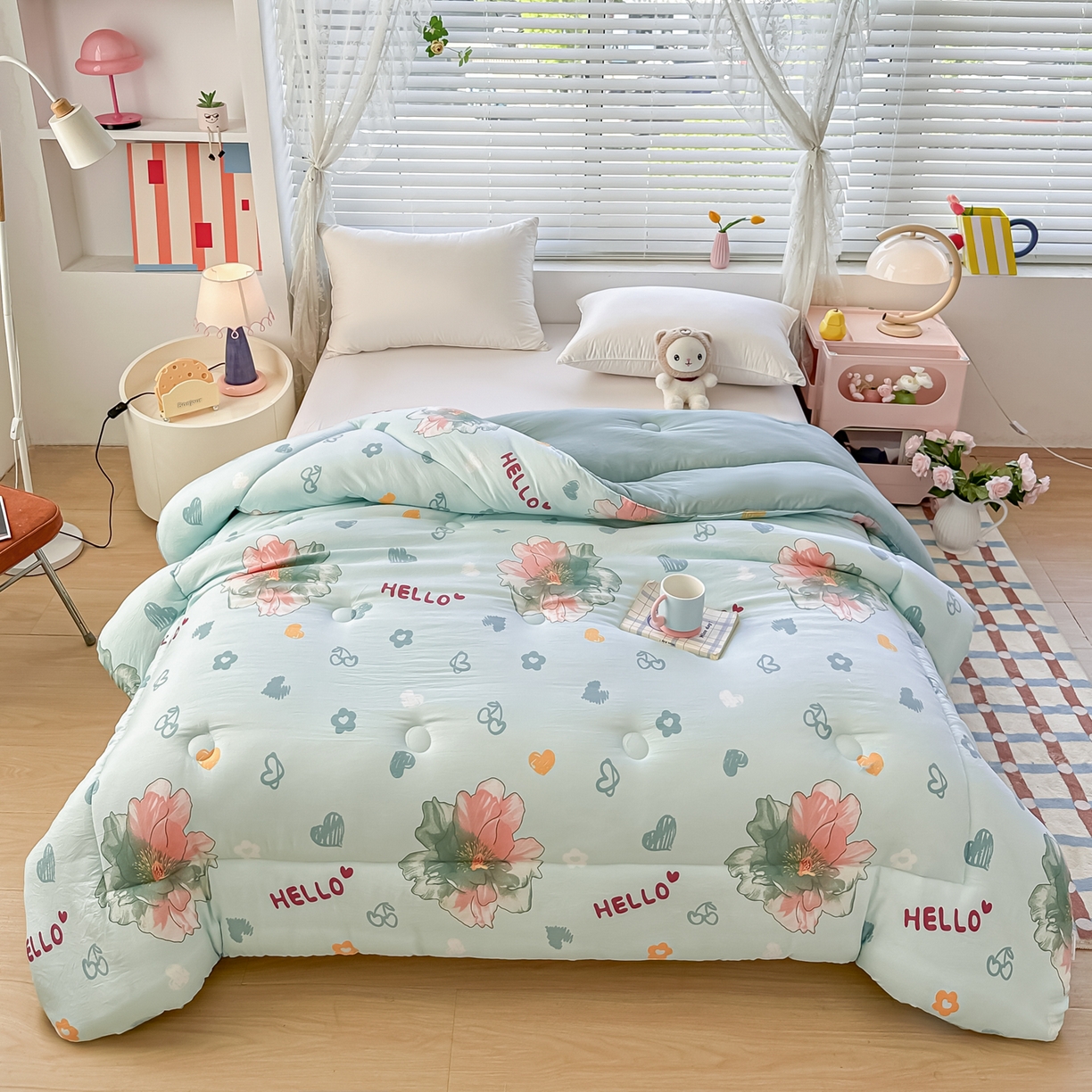 91家纺网 家纺一手货源 找家纺 （总）好欣怡家纺 2025新款A类水洗棉冬被大豆纤维学生四季被子被芯跨境直播（提供买家秀质检报告）