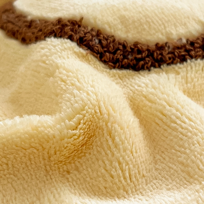 91家纺网 家纺一手货源 找家纺 雅居纺家纺 2025新款高克重牛奶绒毛巾绣四件套-小熊系列 小熊-黄咖