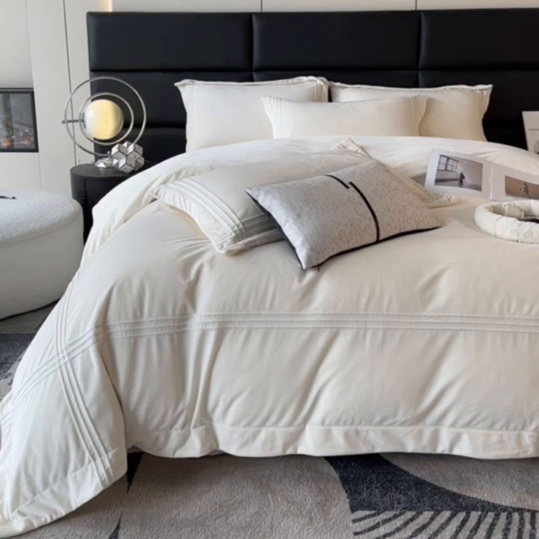 91家纺网 家纺一手货源 找家纺 （总）小久久（小九九） 2025新款婴儿绒A类埋绳工艺款四件套