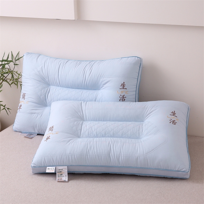 91家纺网 家纺一手货源 找家纺 天意美枕芯 2025新款简单优睡眠枕枕头枕芯 澄净蓝