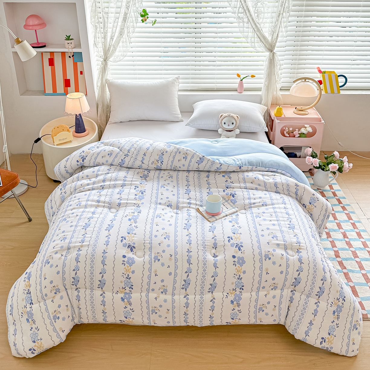 91家纺网 家纺一手货源 找家纺 （总）好欣怡家纺 2025新款A类水洗棉冬被大豆纤维学生四季被子被芯跨境直播（提供买家秀质检报告）