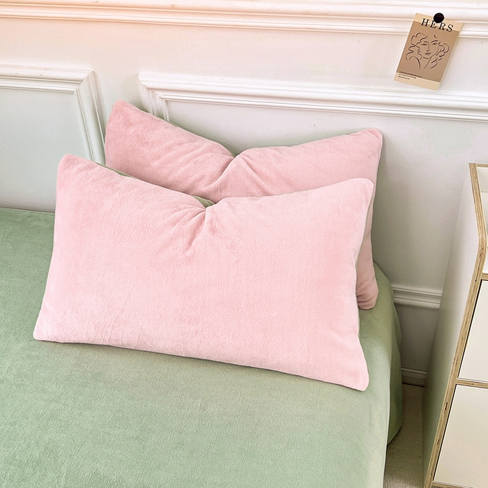 91家纺网 家纺一手货源 找家纺 梵克保罗 2025秋冬新款ins风小红书高克重纯色双拼牛奶绒单被套 莓莓生椰