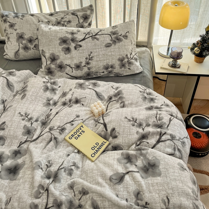 91家纺网 家纺一手货源 找家纺 （总）雅居纺家纺 2025新款花卉雕花绒加厚保暖四件套