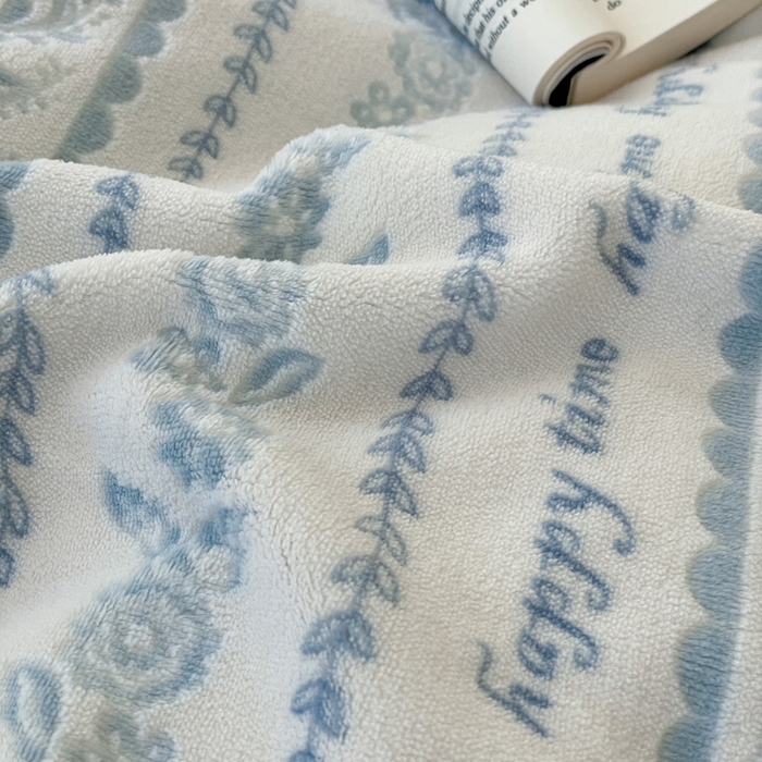 91家纺网 家纺一手货源 找家纺 雅居纺家纺 2025新款花卉雕花绒加厚保暖四件套 法式风情-蓝