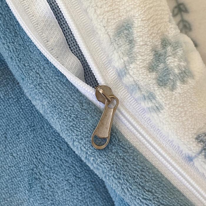 91家纺网 家纺一手货源 找家纺 雅居纺家纺 2025新款花卉雕花绒加厚保暖四件套 法式风情-蓝