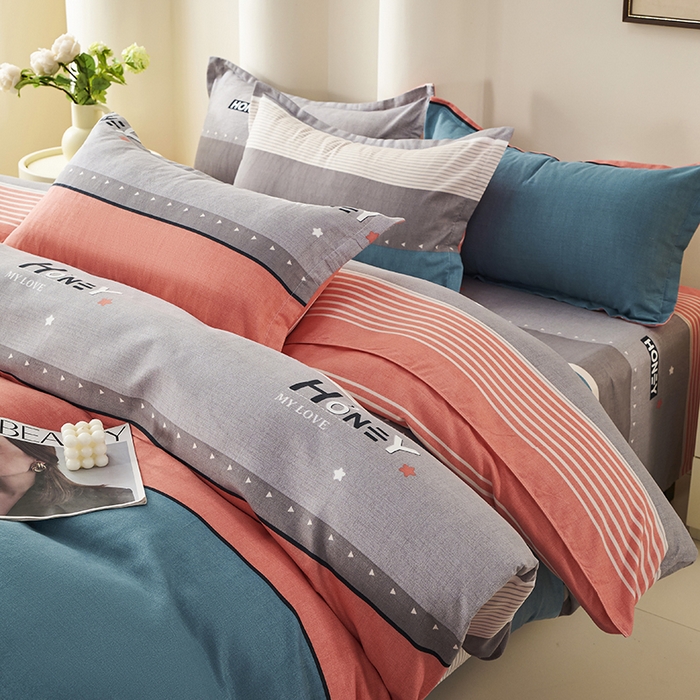 91家纺网 家纺一手货源 找家纺 鑫缘 2025直播爆款印花植物羊绒加厚磨毛单被套 彩色织语