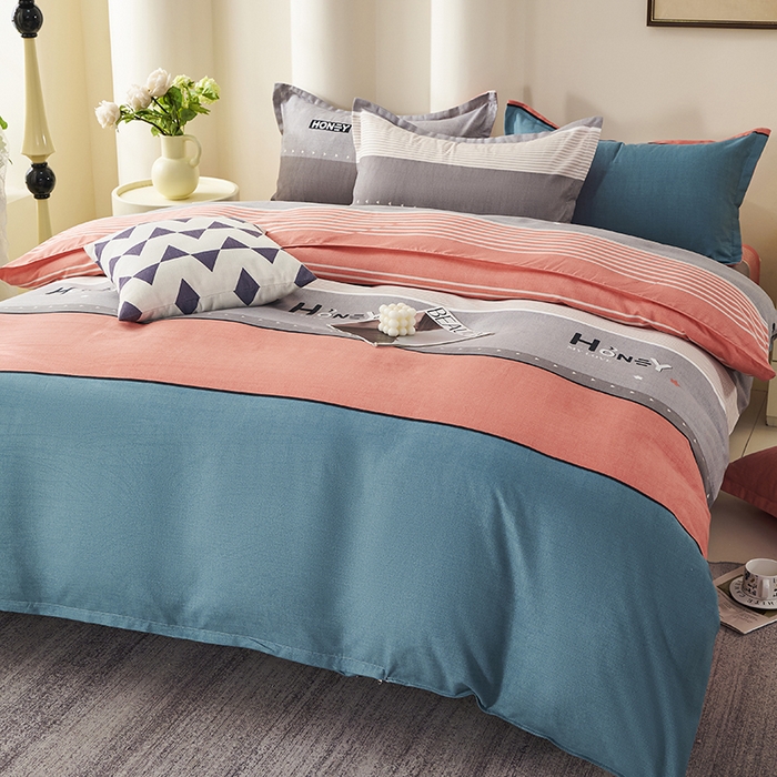 91家纺网 家纺一手货源 找家纺 鑫缘 2025直播爆款印花植物羊绒加厚磨毛单被套 彩色织语