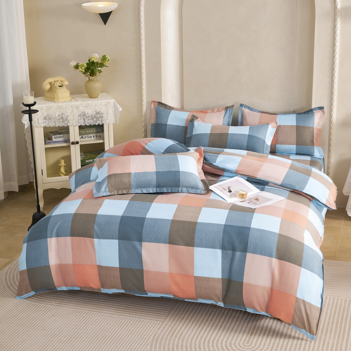 91家纺网 家纺一手货源 找家纺 鑫缘 2025直播爆款印花植物羊绒加厚磨毛单被套 千趣格