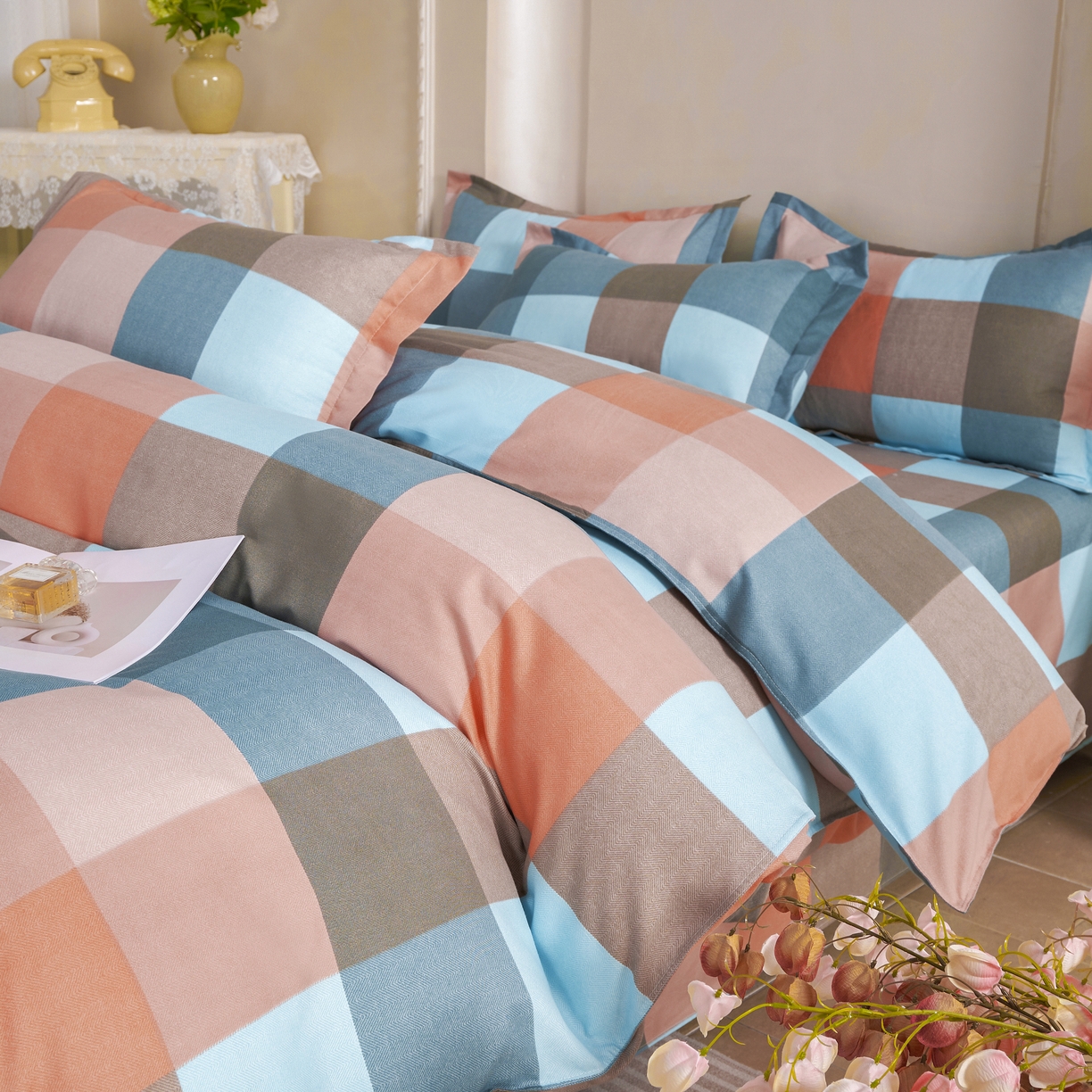 91家纺网 家纺一手货源 找家纺 鑫缘 2025直播爆款印花植物羊绒加厚磨毛单被套 千趣格