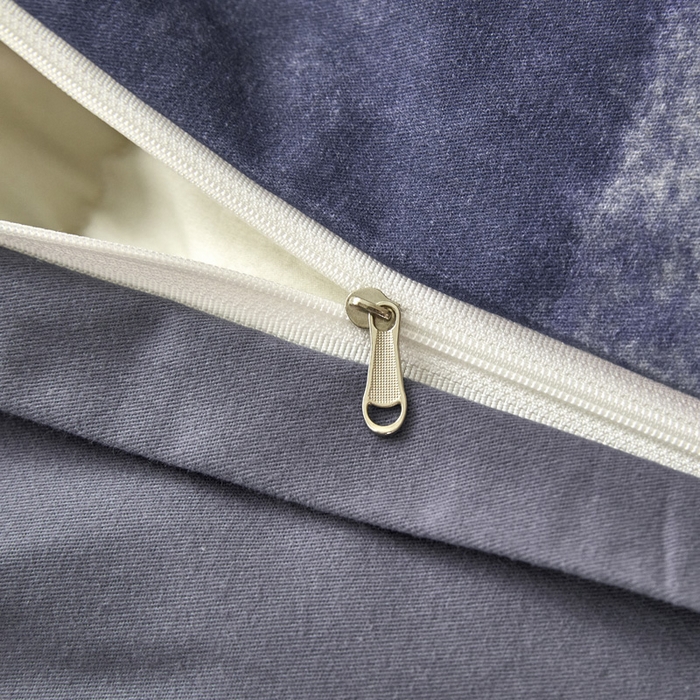 91家纺网 家纺一手货源 找家纺 雅居纺家纺 2025新款简约款全棉磨毛四件套 蓝大格