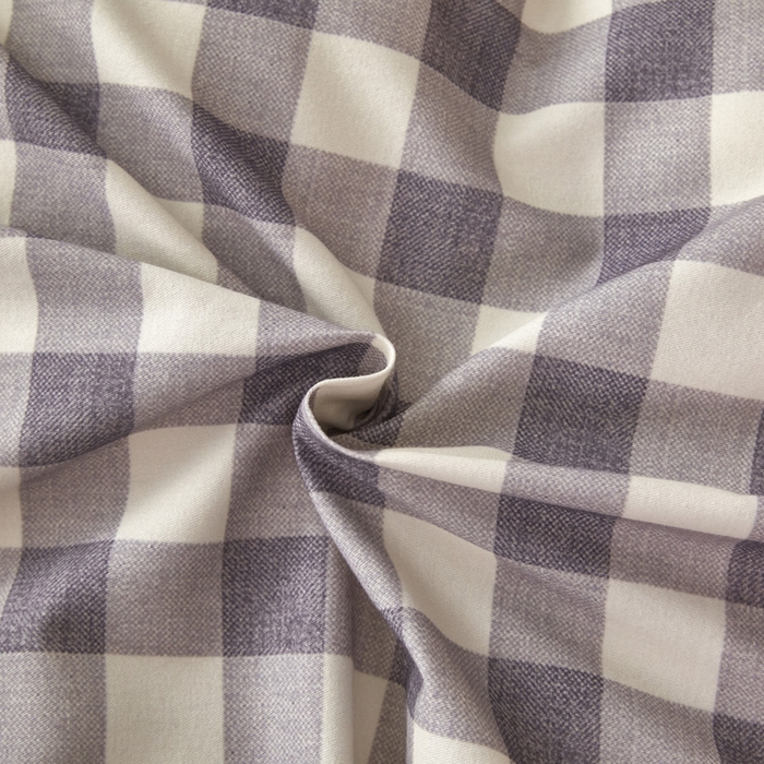 91家纺网 家纺一手货源 找家纺 雅居纺家纺 2025新款简约款全棉磨毛四件套 小格灰