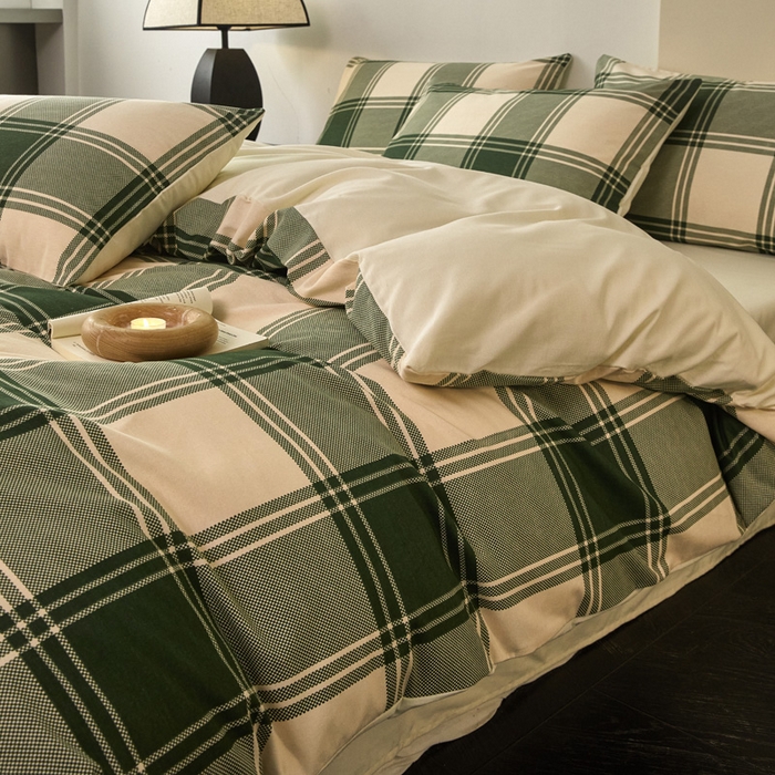 91家纺网 家纺一手货源 找家纺 （总）雅居纺家纺 2025新款简约款全棉磨毛四件套