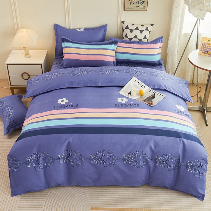 91家纺网 家纺一手货源 找家纺 鑫缘 2025直播爆款印花植物羊绒加厚磨毛单被套 轻轻蜜语