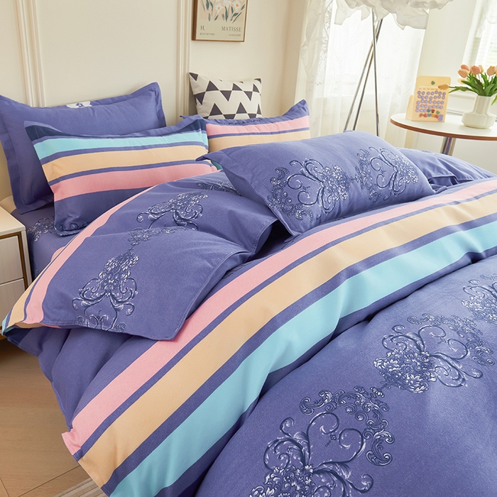 91家纺网 家纺一手货源 找家纺 鑫缘 2025直播爆款印花植物羊绒加厚磨毛单被套 轻轻蜜语