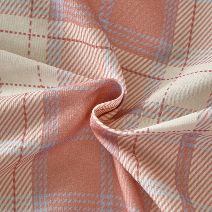 91家纺网 家纺一手货源 找家纺 雅居纺家纺 2025新款简约款全棉磨毛四件套 旋律-粉格