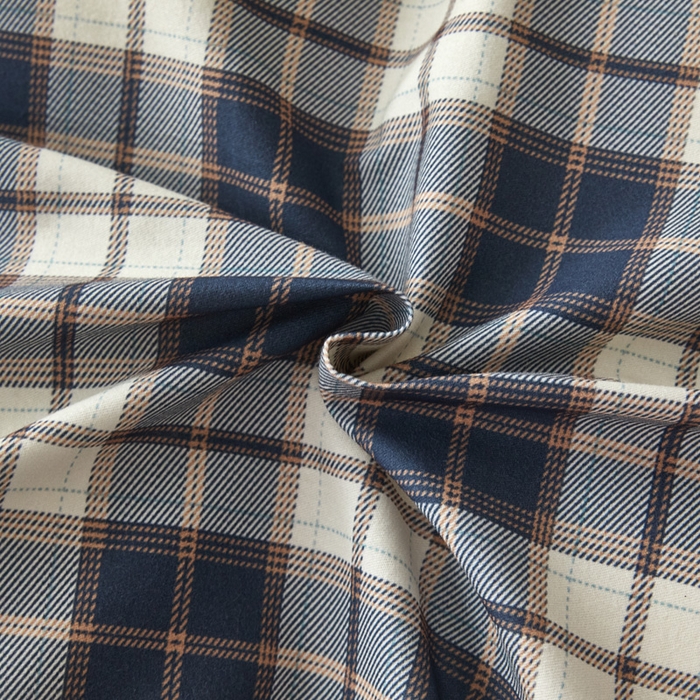 91家纺网 家纺一手货源 找家纺 雅居纺家纺 2025新款简约款全棉磨毛四件套 旋律-蓝格