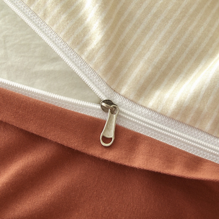 91家纺网 家纺一手货源 找家纺 雅居纺家纺 2025新款简约款全棉磨毛四件套 宁静-焦糖条