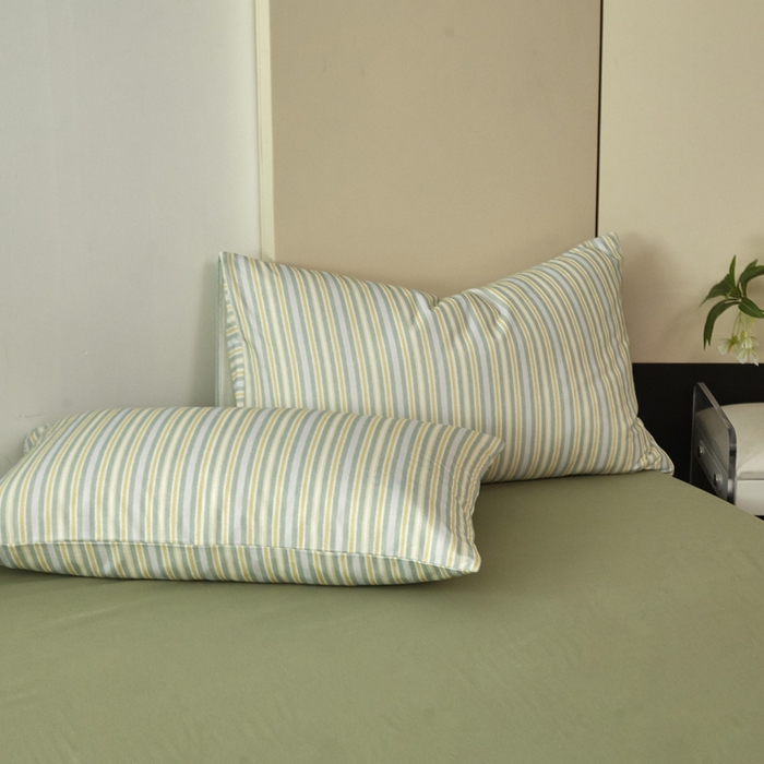 91家纺网 家纺一手货源 找家纺 雅居纺家纺 2025新款简约款全棉磨毛四件套 米兰绿