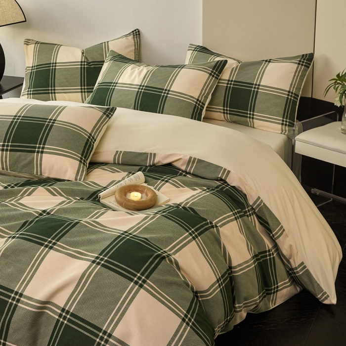 91家纺网 家纺一手货源 找家纺 （总）雅居纺家纺 2025新款简约款全棉磨毛四件套