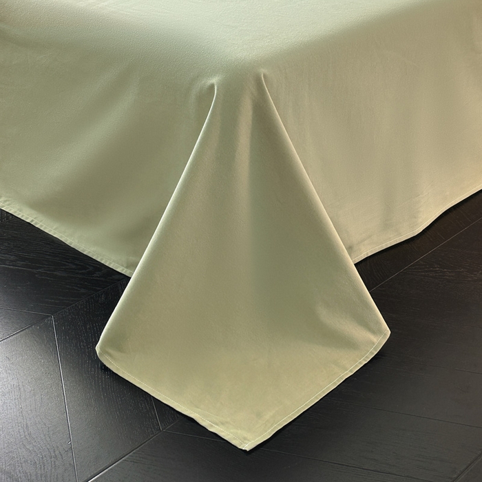 91家纺网 家纺一手货源 找家纺 雅居纺家纺 2025新款简约款全棉磨毛四件套 宁静-绿条