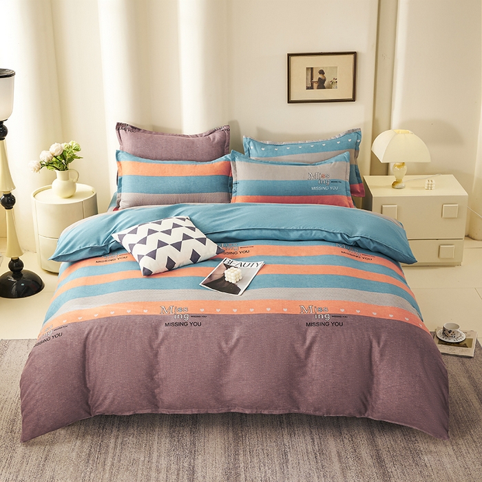 91家纺网 家纺一手货源 找家纺 鑫缘 2025直播爆款印花植物羊绒加厚磨毛单被套 思念