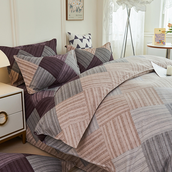 91家纺网 家纺一手货源 找家纺 鑫缘 2025直播爆款印花植物羊绒加厚磨毛单被套 幸福格