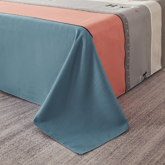 91家纺网 家纺一手货源 找家纺 鑫缘2025直播爆款印花植物羊绒加厚磨毛四件套1.2米学生三件套 彩色织语