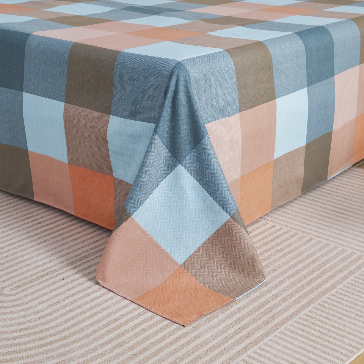 91家纺网 家纺一手货源 找家纺 鑫缘2025直播爆款印花植物羊绒加厚磨毛四件套1.2米学生三件套 千趣格