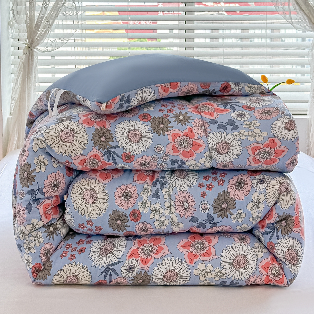 91家纺网 家纺一手货源 找家纺 好欣怡家纺 2025新款A类水洗棉冬被大豆纤维学生四季被子被芯跨境直播（提供买家秀质检报告） 花香四溢