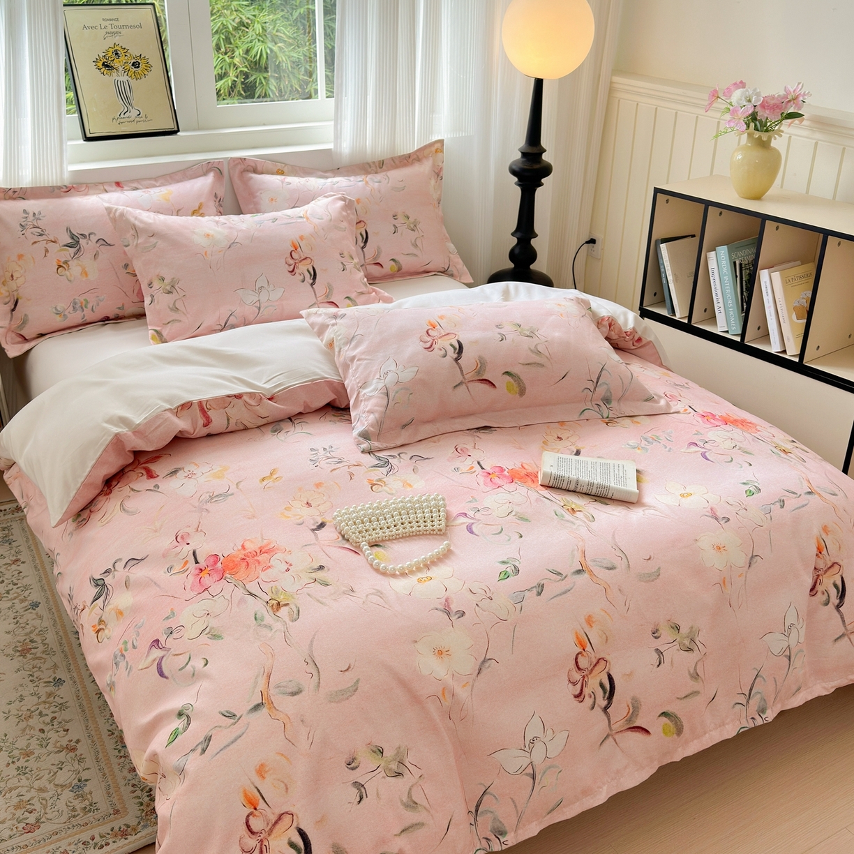 91家纺网 家纺一手货源 找家纺 典雅家纺 2025新款A类140克秋冬加厚磨毛数码印花四件套磨毛四件套 芳颜