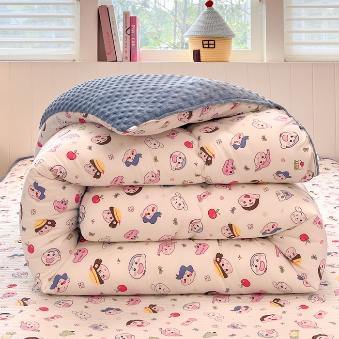 91家纺网 家纺一手货源 找家纺 铺尚美家纺 2025新款云感双层纱ins少女心可爱系加厚豆豆被床盖暖梦系列（小红书推荐） 新新酱