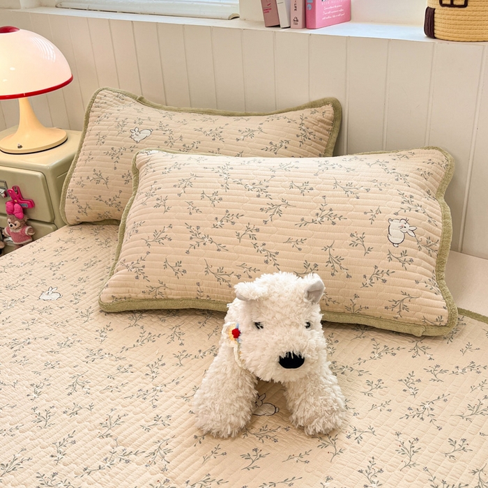 91家纺网 家纺一手货源 找家纺 铺尚美家纺 2025新款云感双层纱ins少女心可爱系加厚豆豆被床盖暖梦系列（小红书推荐） 一只兔