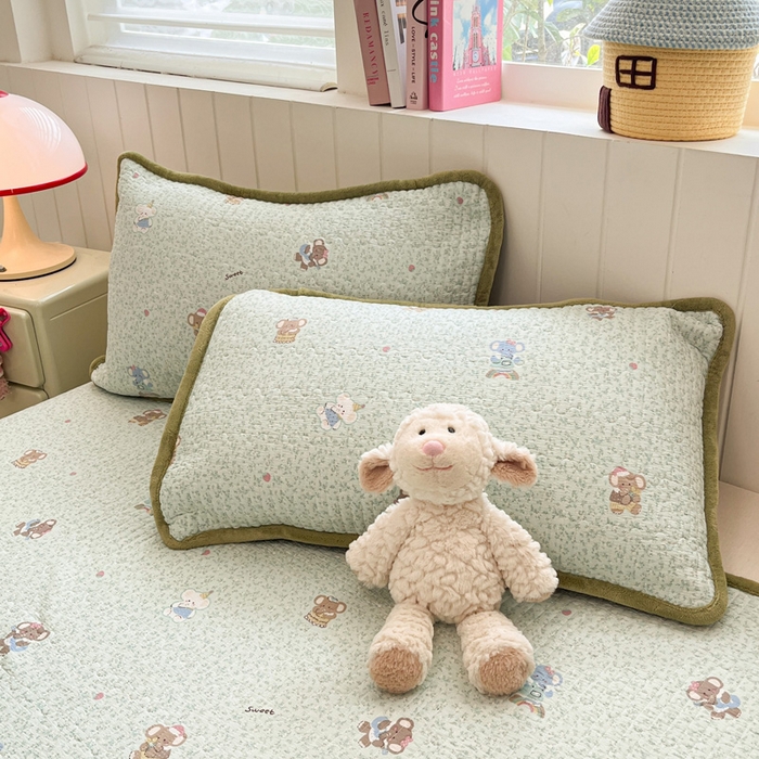 91家纺网 家纺一手货源 找家纺 铺尚美家纺 2025新款云感双层纱ins少女心可爱系加厚豆豆被床盖暖梦系列（小红书推荐） 轻松象