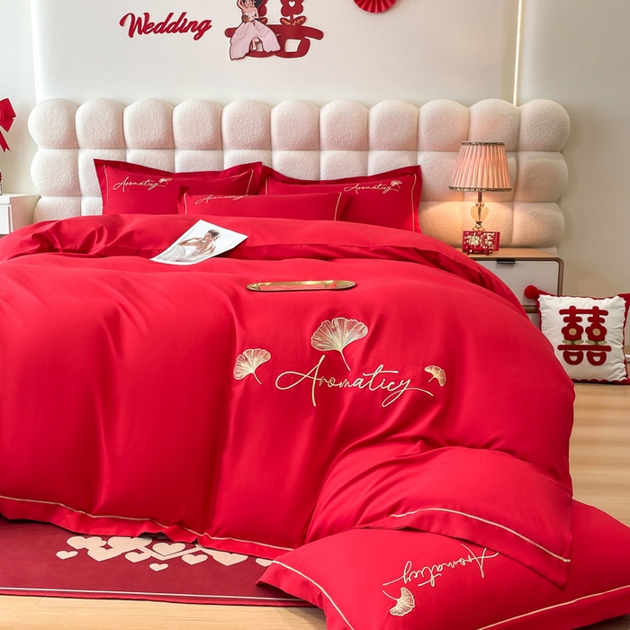 91家纺网 家纺一手货源 找家纺 （总）花愿（原花纪） 2025新款水洗棉刺绣婚庆四件套系列