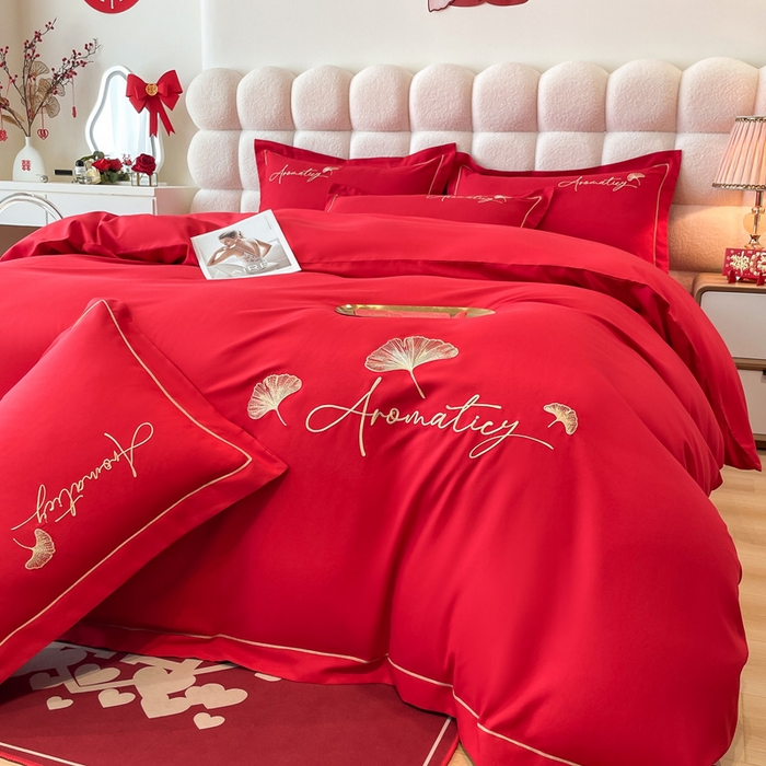 91家纺网 家纺一手货源 找家纺 （总）花愿（原花纪） 2025新款水洗棉刺绣婚庆四件套系列