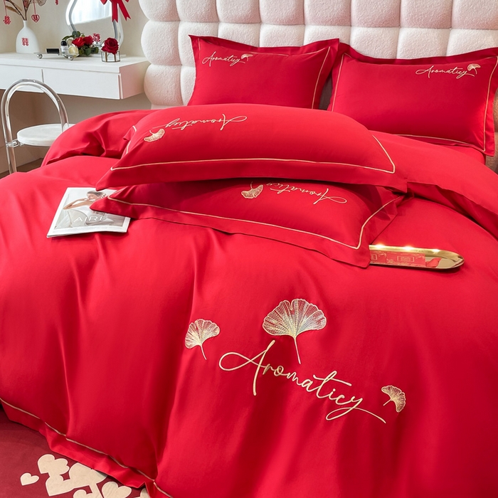 91家纺网 家纺一手货源 找家纺 （总）花愿（原花纪） 2025新款水洗棉刺绣婚庆四件套系列