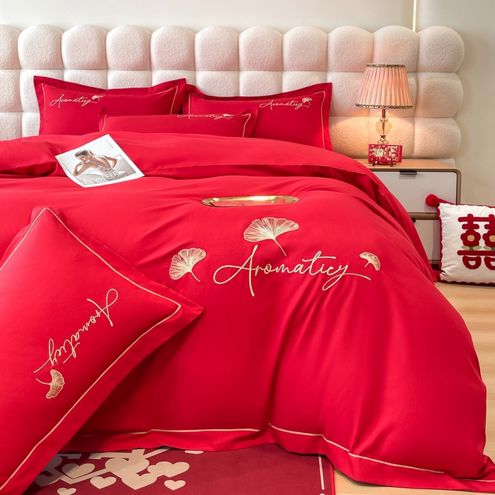 91家纺网 家纺一手货源 找家纺 （总）花愿（原花纪） 2025新款水洗棉刺绣婚庆四件套系列