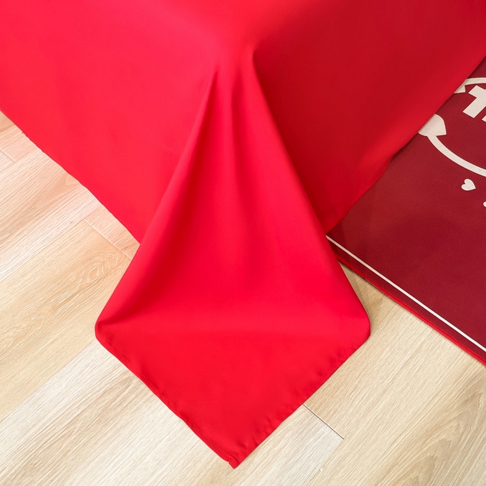 91家纺网 家纺一手货源 找家纺 花愿（原花纪） 2026新款水洗棉刺绣婚庆四件套系列 心心相印