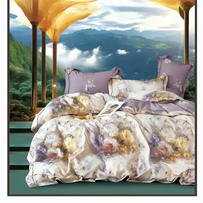 91家纺网 家纺一手货源 找家纺 （总）未来家居 2025新款金凯丽数码大提花印花长绒棉四件套