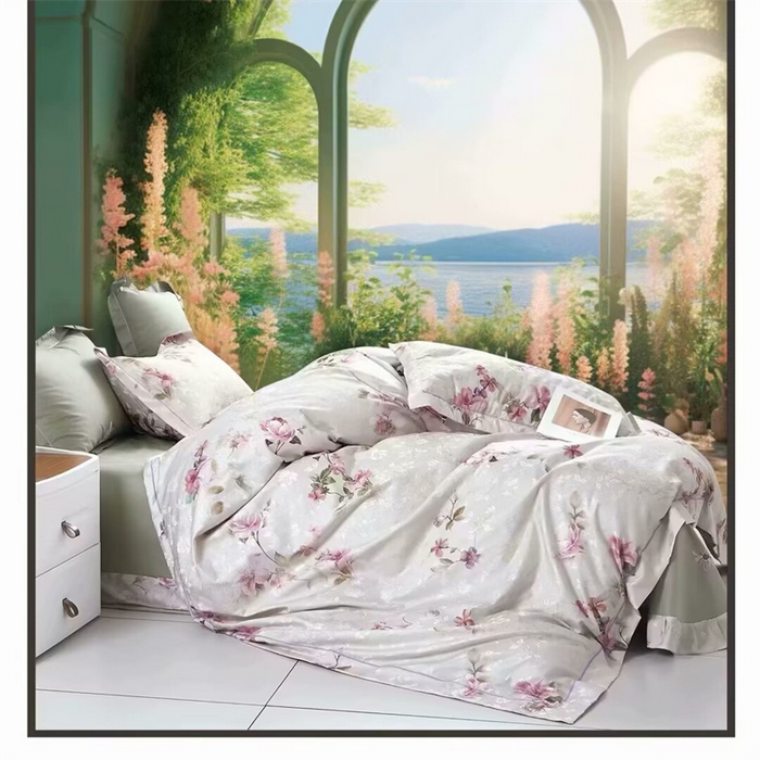 91家纺网 家纺一手货源 找家纺 （总）未来家居 2025新款金凯丽数码大提花印花长绒棉四件套