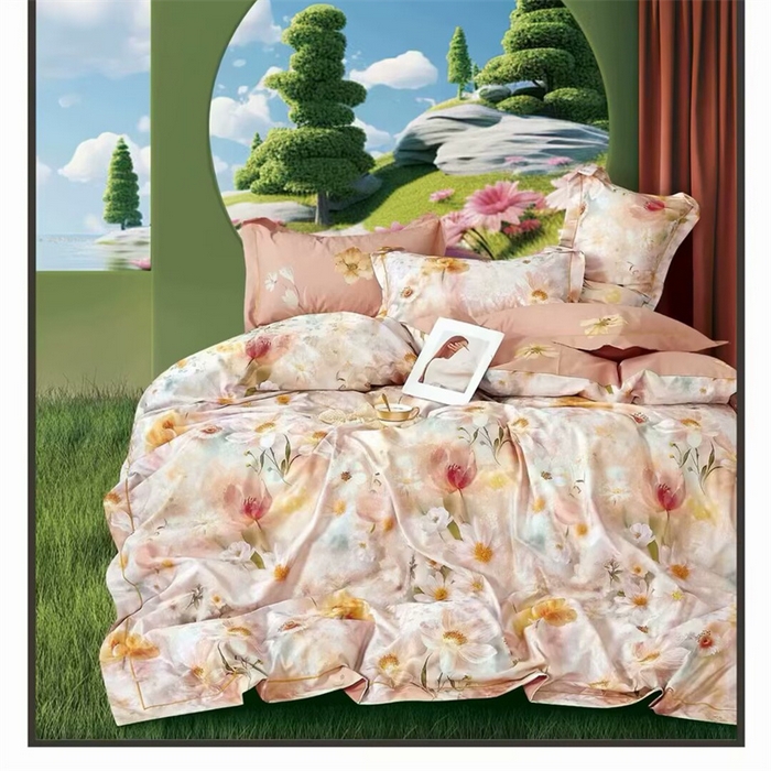 91家纺网 家纺一手货源 找家纺 （总）未来家居 2025新款金凯丽数码大提花印花长绒棉四件套