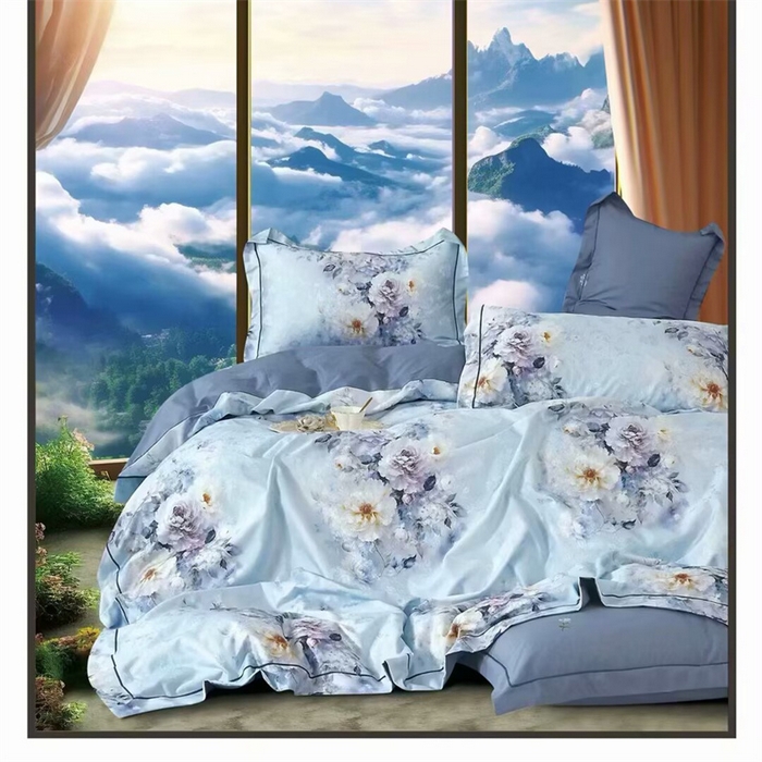 91家纺网 家纺一手货源 找家纺 （总）未来家居 2025新款金凯丽数码大提花印花长绒棉四件套