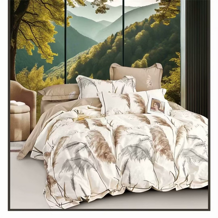 91家纺网 家纺一手货源 找家纺 （总）未来家居 2025新款金凯丽数码大提花印花长绒棉四件套