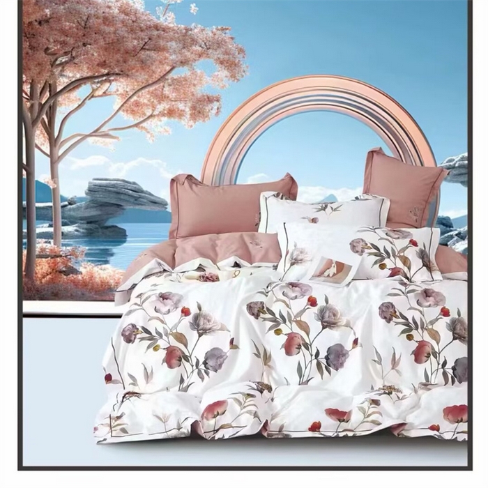 91家纺网 家纺一手货源 找家纺 （总）未来家居 2025新款金凯丽数码大提花印花长绒棉四件套