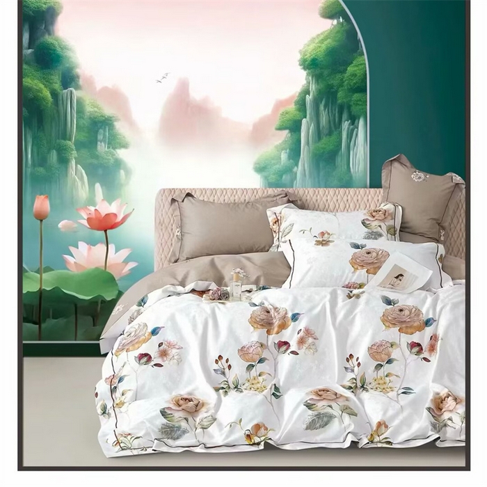 91家纺网 家纺一手货源 找家纺 （总）未来家居 2025新款金凯丽数码大提花印花长绒棉四件套