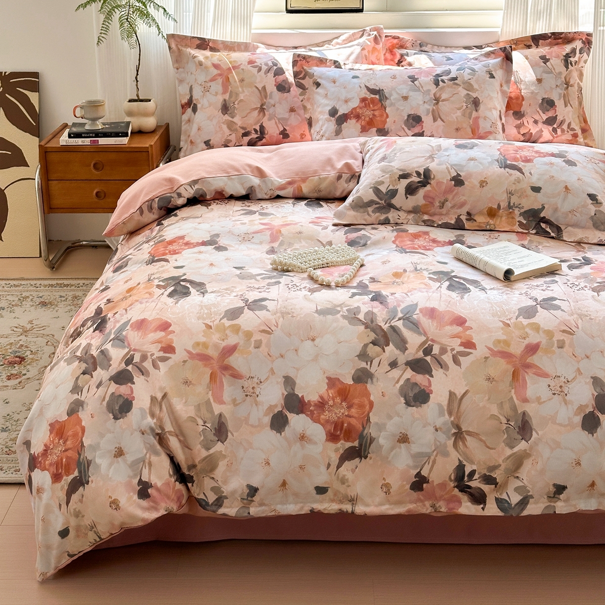 91家纺网 家纺一手货源 找家纺 典雅家纺 2025新款A类140克秋冬加厚磨毛数码印花四件套磨毛四件套 梦巴黎