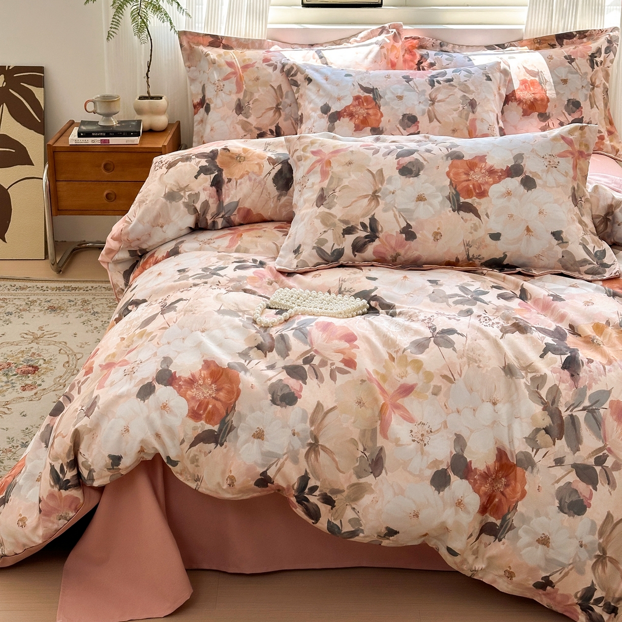 91家纺网 家纺一手货源 找家纺 典雅家纺 2025新款A类140克秋冬加厚磨毛数码印花四件套磨毛四件套 梦巴黎