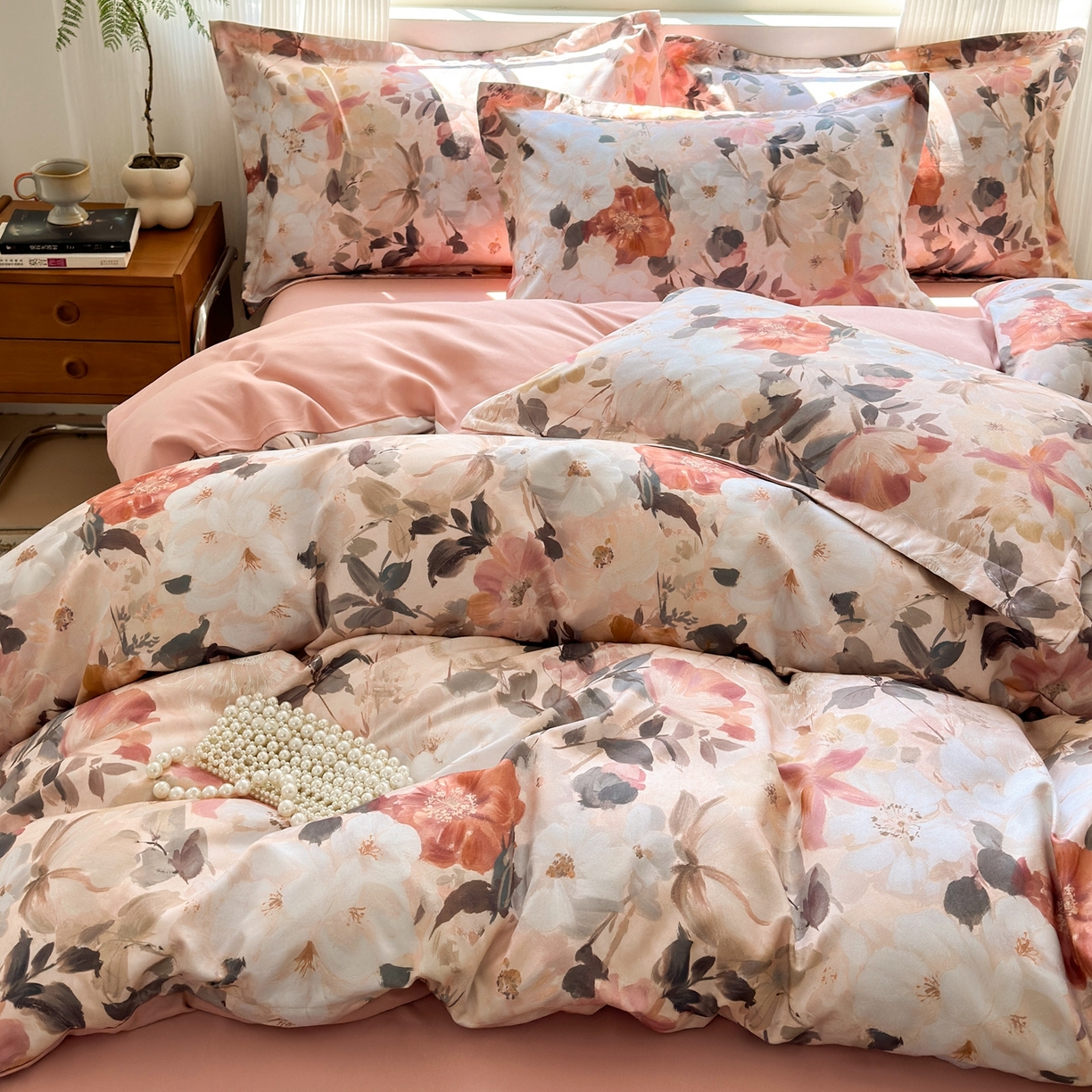 91家纺网 家纺一手货源 找家纺 典雅家纺 2025新款A类140克秋冬加厚磨毛数码印花四件套磨毛四件套 梦巴黎