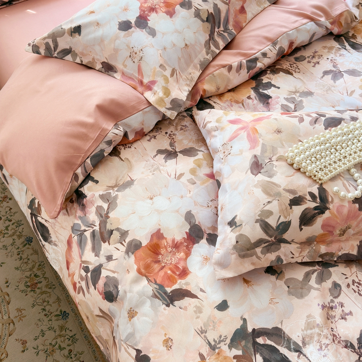 91家纺网 家纺一手货源 找家纺 典雅家纺 2025新款A类140克秋冬加厚磨毛数码印花四件套磨毛四件套 梦巴黎